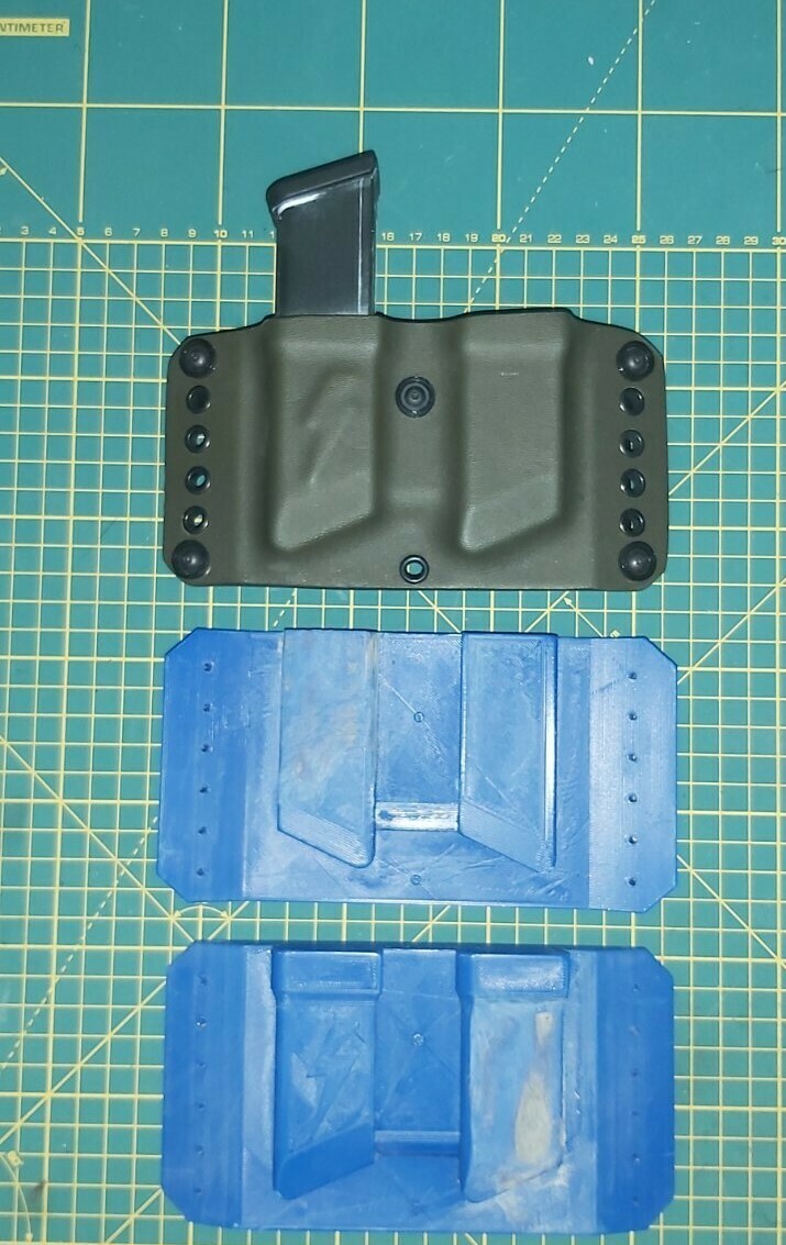 STL file Mold for kydex holster double mag Glock・3D printable model
